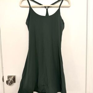 Outdoor Voices Dark Green Athletic Dress with Shorts and Pockets